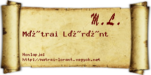 Mátrai Lóránt névjegykártya