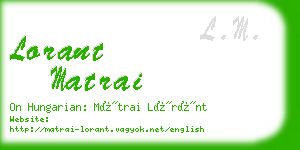 lorant matrai business card